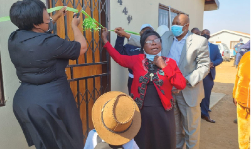 Gogo Martha Matjomane is excited to get her new fully furnished house.