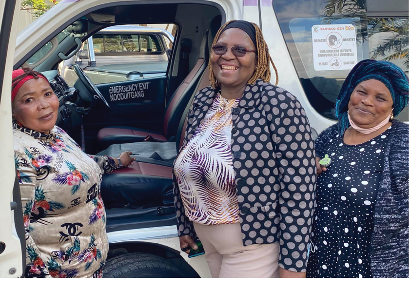 Joyce Hlobo, Joyce Nkosi and Mavis Ndlela, who are minibus taxi owners, have joined hands to make car seats to boost income from their business.