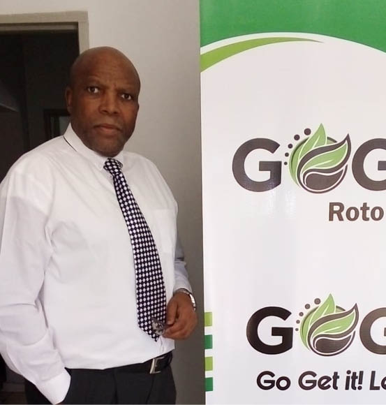 The founder of Go Green Roto Moulding, Michael Ntwasa.