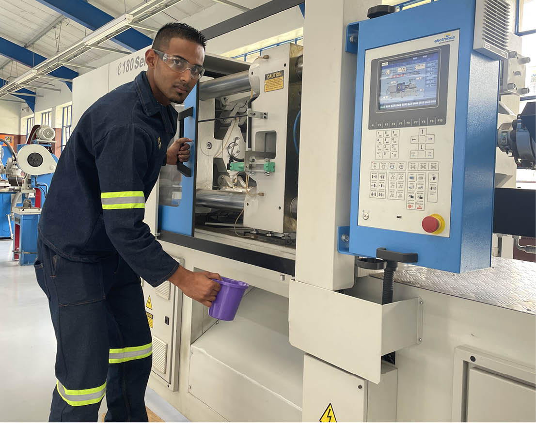 Daniel Ramnarain is an apprentice mechanical fitter at the new Gandhi-Mandela Centre of Specialisation for Artisan Skills at Tshwane South TVET College.