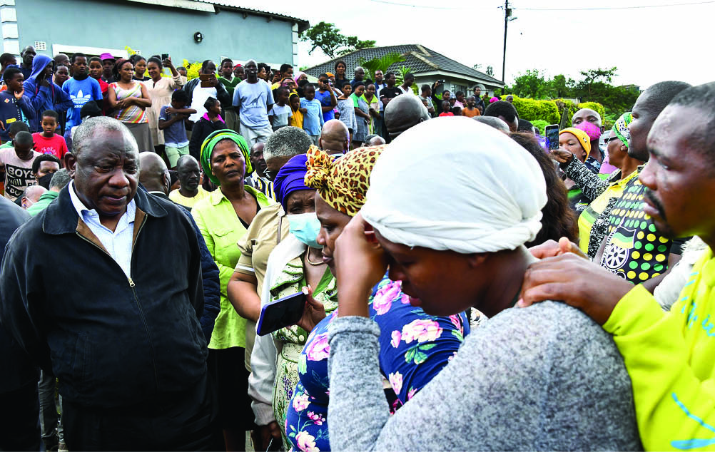 President Cyril Ramaphosa visits people who were affected by the floods in KwaZulu-Natal.