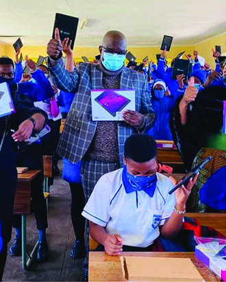 Ubuhlebuzile Secondary School Grade 12 learners and educators are excited about their e-learning programme that will help matriculants with their studies.
