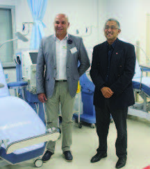Dr Silvio Morales-Perez, Manager: Medical Services at Vredenburg Hospital and Dr Saadiq Kariem at one of the Dialysis beds in the unit. (Photo by Fabian November).