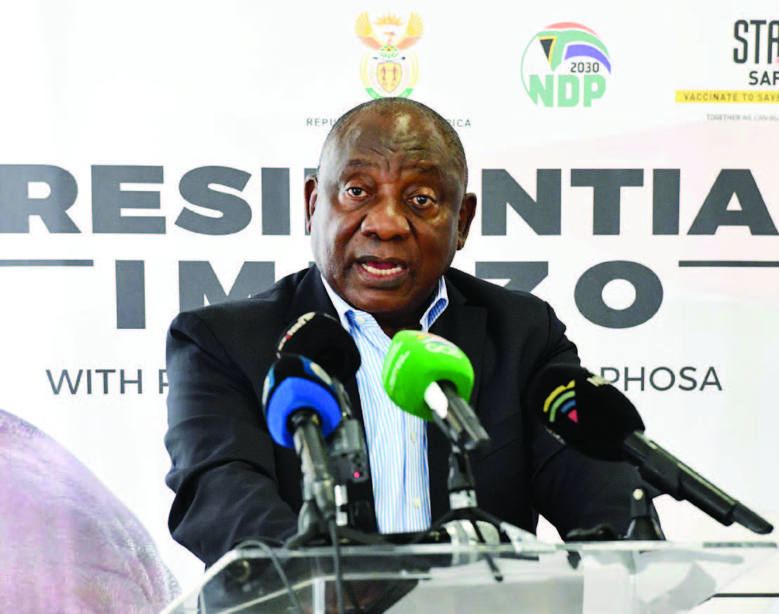 President Cyril Ramaphosa speaking to the Gert Sibande District Municipality in Mpumalanga during a Presidential Imbizo held recently.