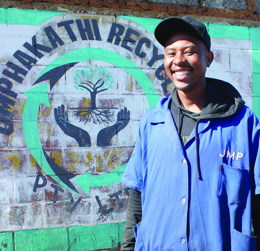 Smanga Mthembu is using waste recycling to help make dignified funerals a reality in his impoverished Soweto community. Picture: supplied.