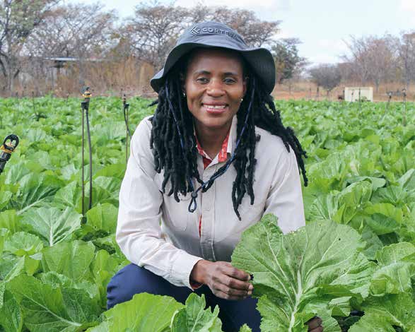 Dr Ethel Zulu is leading from the front on her farm where she grows organic vegetables and free-range chickens she supplies to the established supermarkets. Picture supplied by Dr Zulu.
