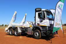 Above: One of the 22 Waste Collection and Landfill Management trucks that are being handed to struggling municipalities. Minister Creecy handed over the truck to Merafong and Rand West Local Municipalities.