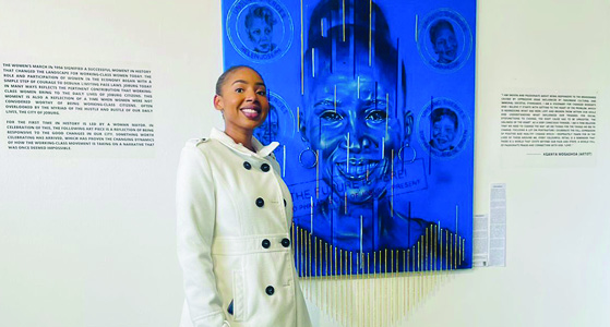 Kganya Mogashoa is a young artist who highlights social ills affecting women through art.