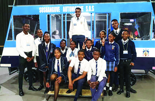 The learners of Soshanguve Automotive School of Specialisation who built a solar powered train.
