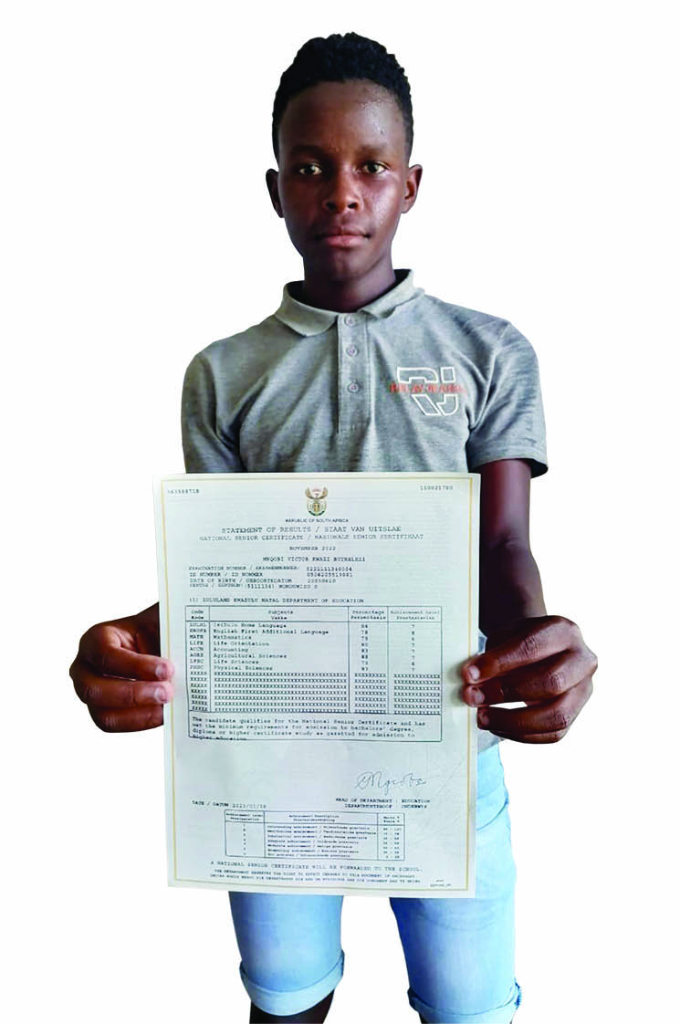 Mnqobi Duphelezi from Nondumiso High School in KwaZulu-Natal received five distinctions in his matric year.