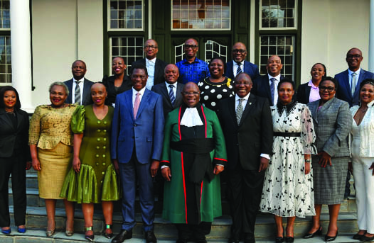 President Cyril Ramaphosa with Ministers and Deputy Ministers who were sworn in by Chief Justice Raymond Zondo. Picture: GCIS