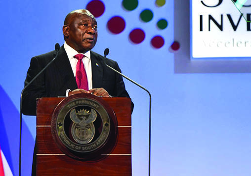 President Cyril Ramaphosa speaking at the South African Investment Conference