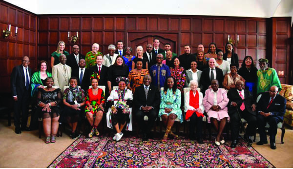 President Ramaphosa with the recipients of the National Orders.