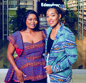 Rearabetswe Dire and Gontse Kgokolo the owners of Edenvinne Cosmetics.