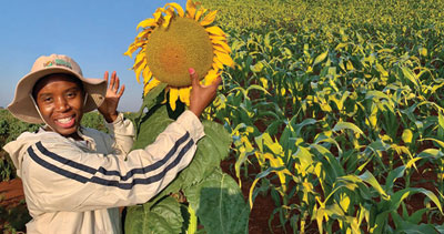 Thembi Kola, the director of Bakgatla Grain Project, is creating jobs in the community. Photos by: Bakgatla Grain Project