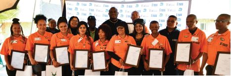 Tourist guides who completed training as Nature and Culture Site Guides for the Kgalagadi Transfontier Park and its surrounding areas.