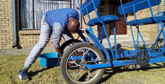 Timothy Mtsweni is running an innovative business called Success Cravers which makes quadricycles and jungle gyms for clients across the country. Photos by: Success Cravers