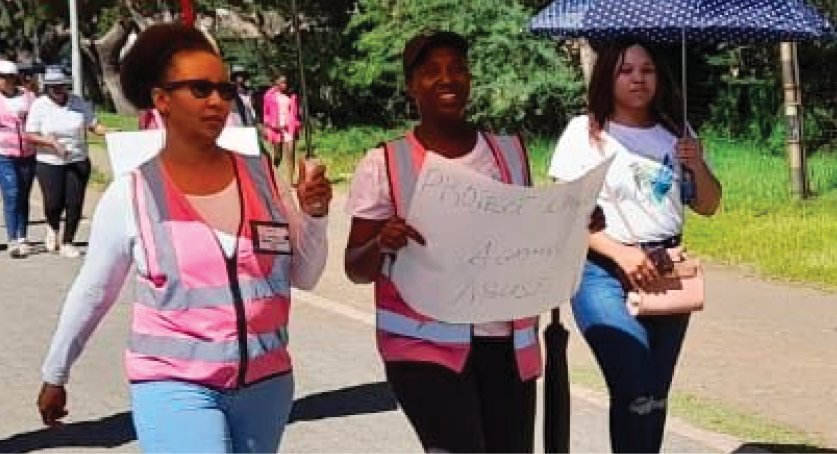 Members of Sivile Advice Office march against GBVF.