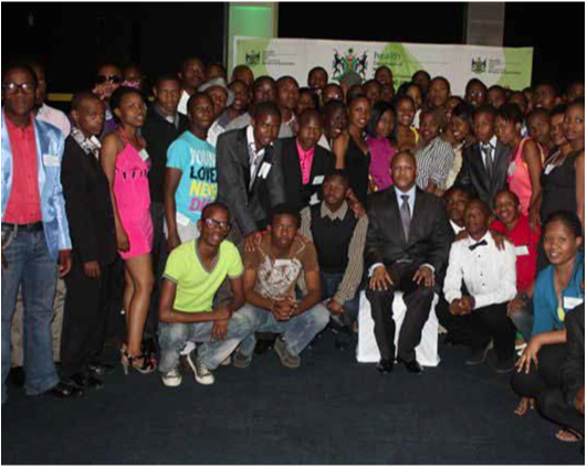 North West MEC for Health Magome Masike with a group of learners shortly before they left for Cuba, where they’ll study medicine. Photograph: Goitsemodimo Thebeeagae