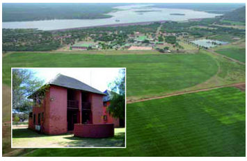 North West communities, who have benefitted from the land restitution process, are making the most of the land handed back to them through farming projects and a game lodge (inset).