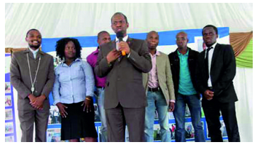 KwaZulu-Natal Health MEC Sibongiseni Dhlomo (front) addresses clinical associates, who are trained to perform some of the less demanding duties of doctors.