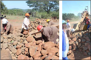 For members and workers of the Mukula Stone Crushers, crushing stones is a lucrative, daily task. (Picture: Mduduzi Tshabangu.)