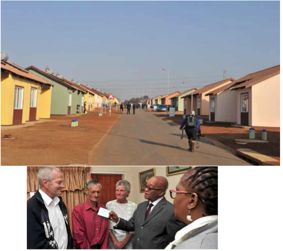 Some of the houses situated in Danville where President Jacob Zuma handed over homes to destitute families who can not afford proper housing.