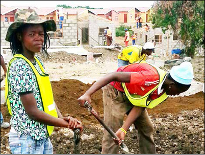 Thuthiwe Rwexu (left) is one the Second Creek residents who will soon enjoy the benefits of a new home.