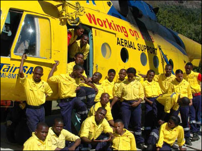 The Working on Fire project employs more than 5 000 young men and women who have been fully trained as veld and forest fire fighters.