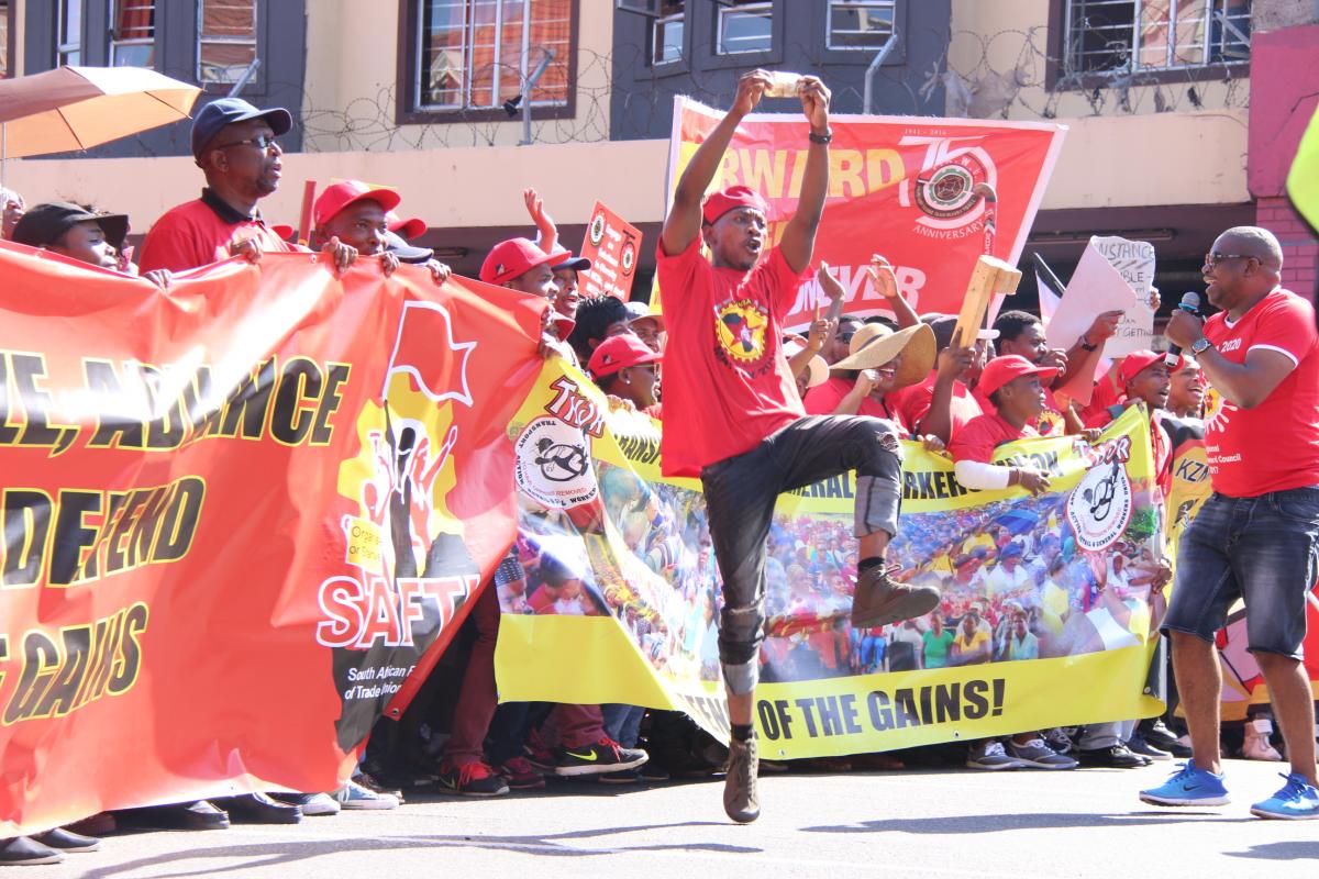 Thousands of workers took part in the SAFTU march in the Durban CBD. 