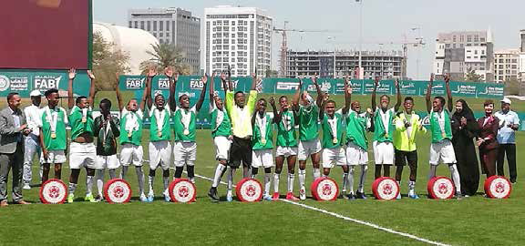 The Northern Cape unified soccer team in action during their successful tournament in Abu Dhabi.